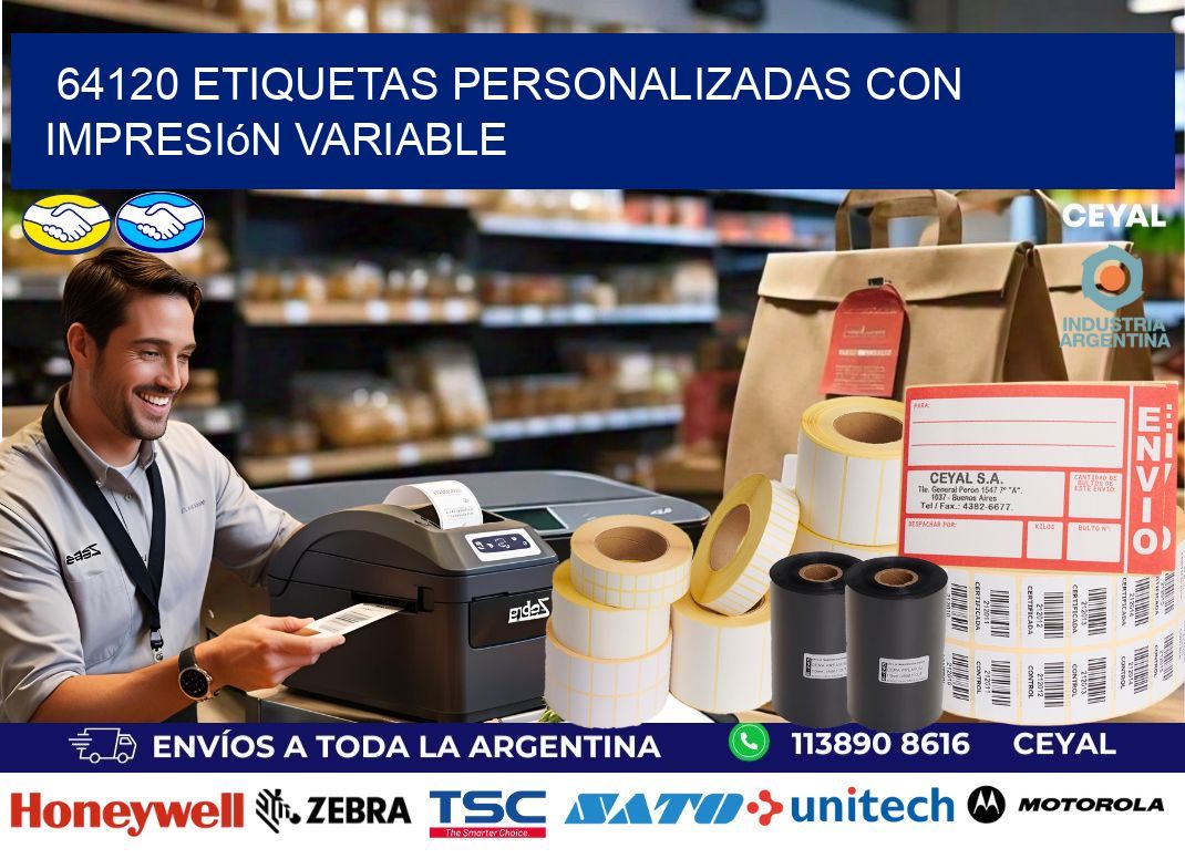 64120 etiquetas personalizadas con impresión variable