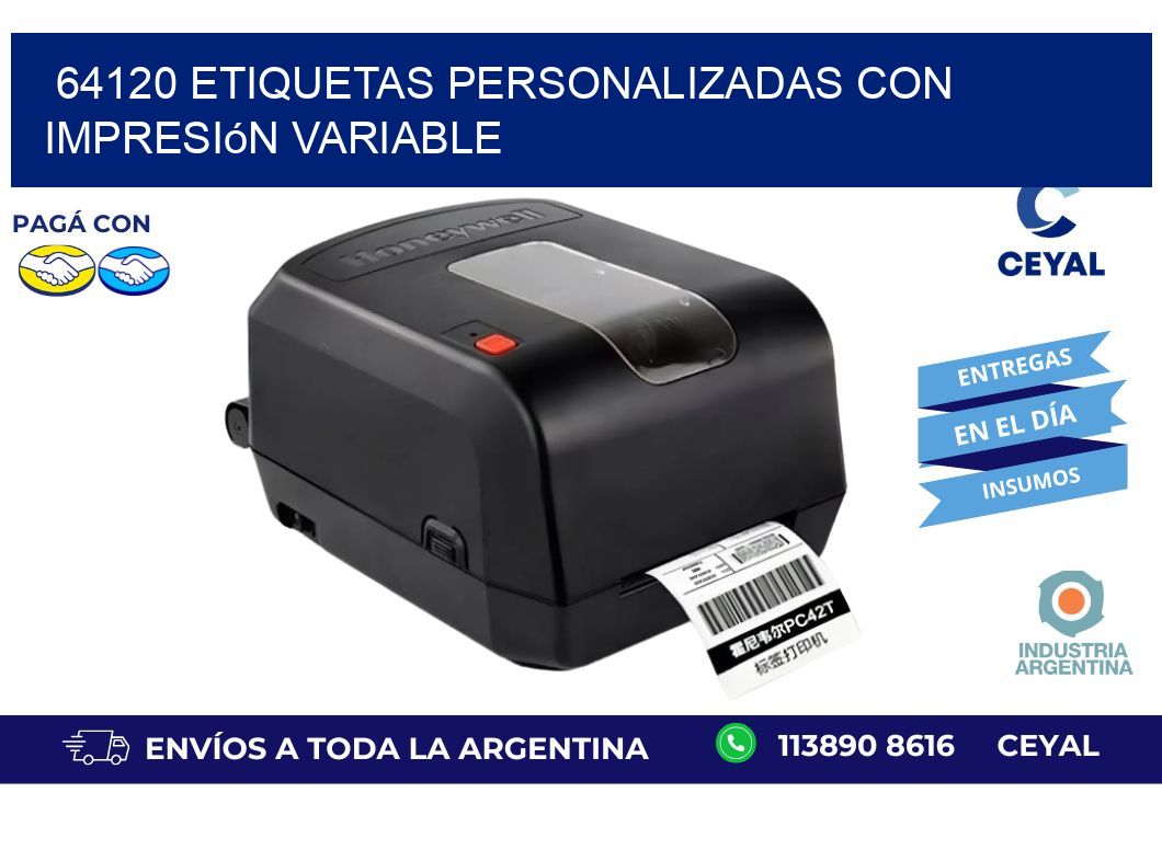 64120 etiquetas personalizadas con impresión variable
