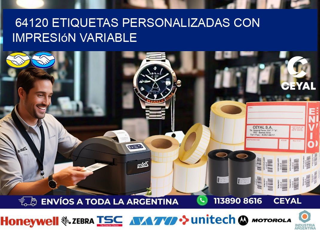 64120 etiquetas personalizadas con impresión variable