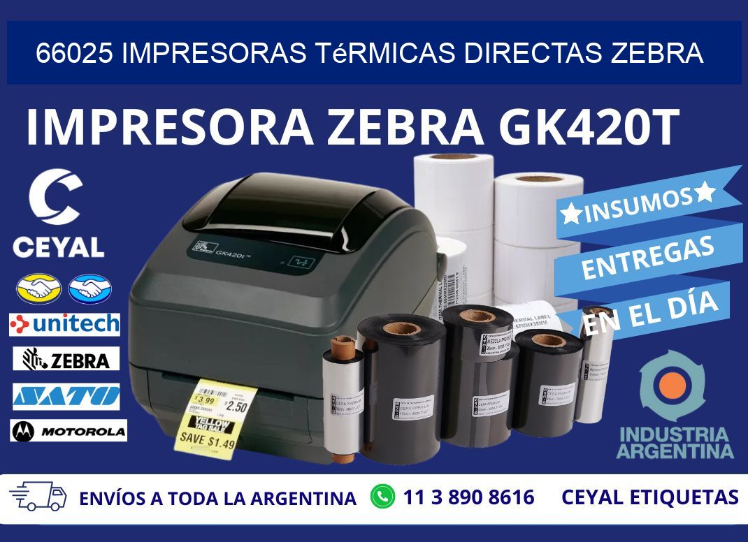 66025 impresoras térmicas directas zebra