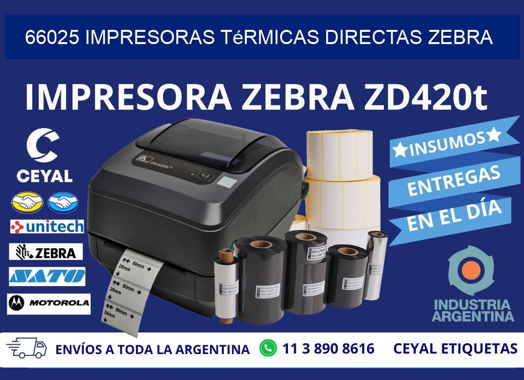 66025 impresoras térmicas directas zebra