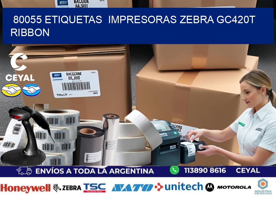 80055 etiquetas impresoras zebra gc420t ribbon