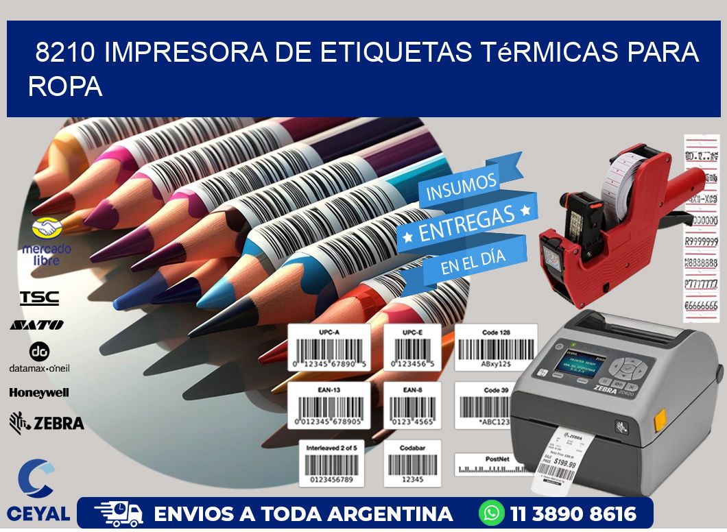 8210 impresora de etiquetas térmicas para ropa