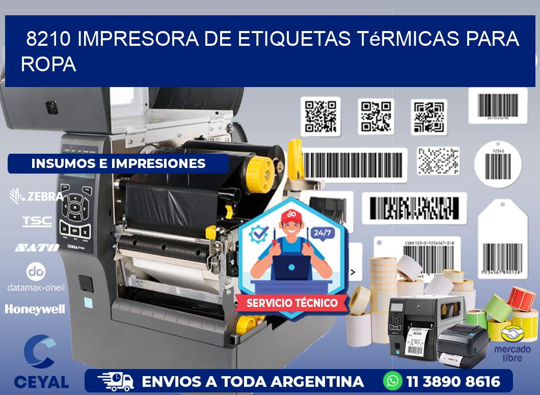 8210 impresora de etiquetas térmicas para ropa