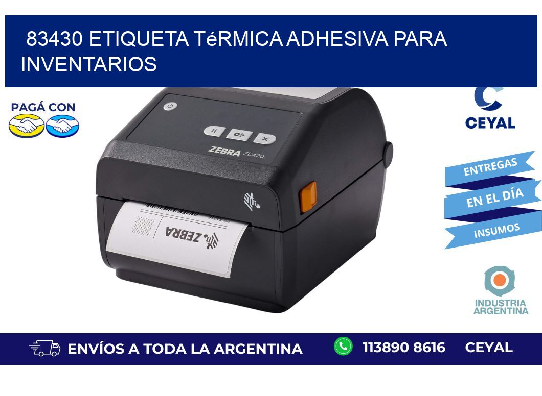 83430 Etiqueta térmica adhesiva para Inventarios