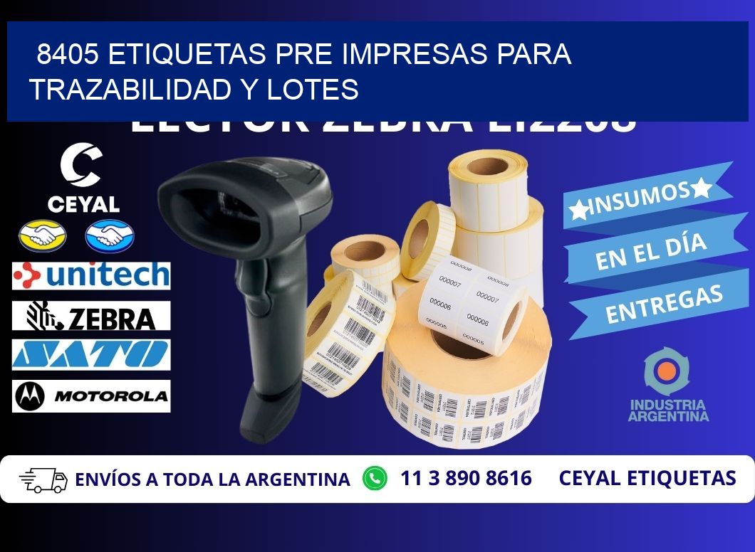 8405 etiquetas pre impresas para trazabilidad y lotes