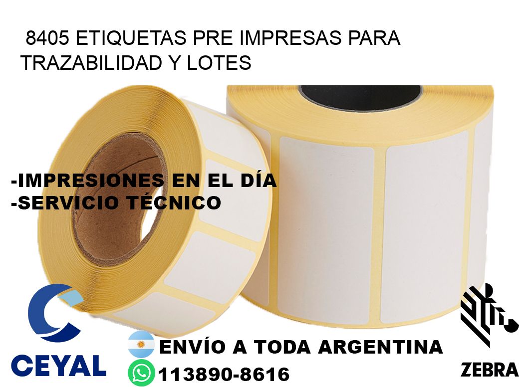 8405 etiquetas pre impresas para trazabilidad y lotes