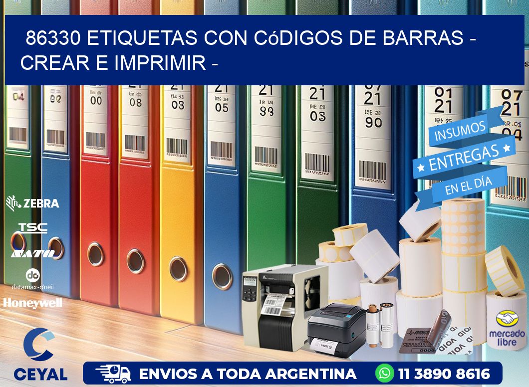 86330 etiquetas con códigos de barras - Crear e imprimir -