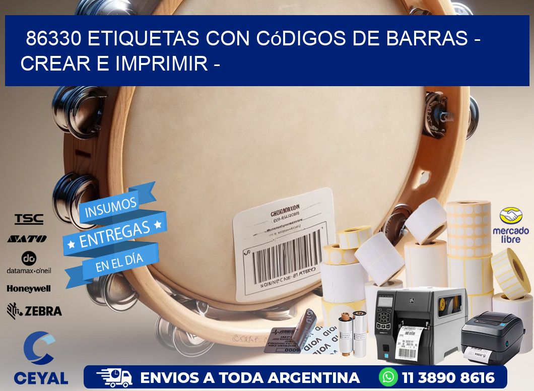 86330 etiquetas con códigos de barras - Crear e imprimir -