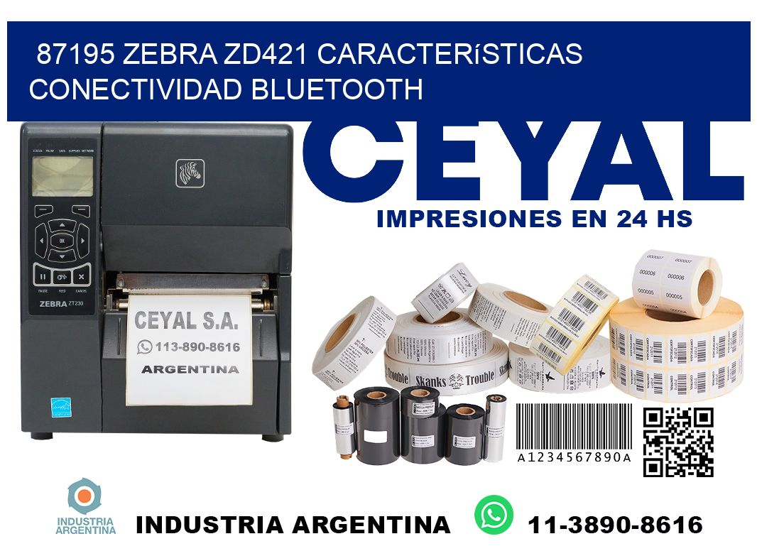 87195 Zebra ZD421 características conectividad Bluetooth