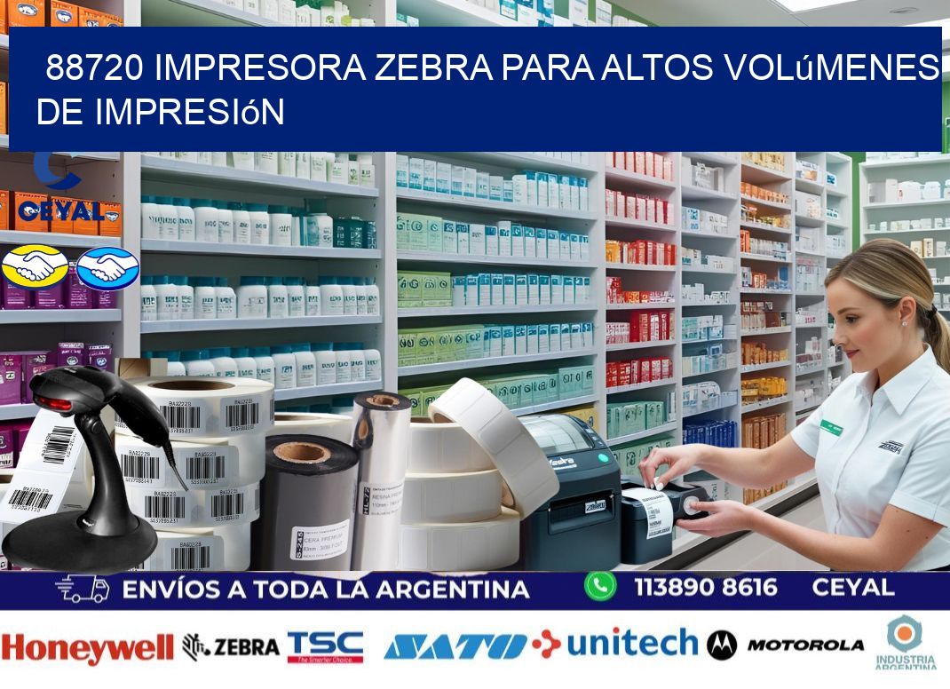 88720 impresora zebra para altos volúmenes de impresión