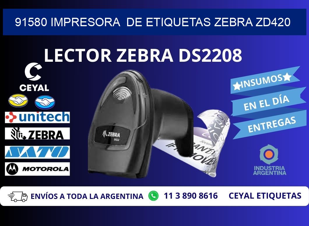 91580 impresora de etiquetas Zebra ZD420