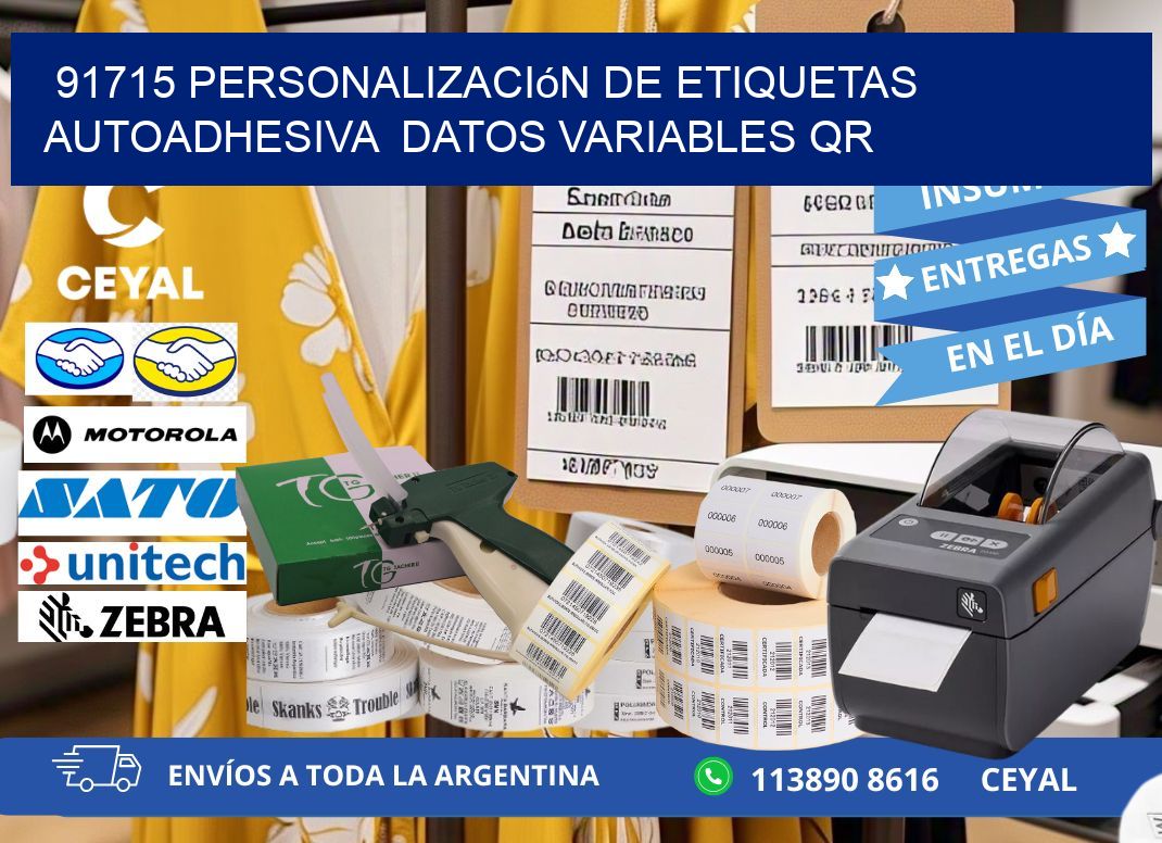 91715 Personalización de etiquetas autoadhesiva  datos variables QR