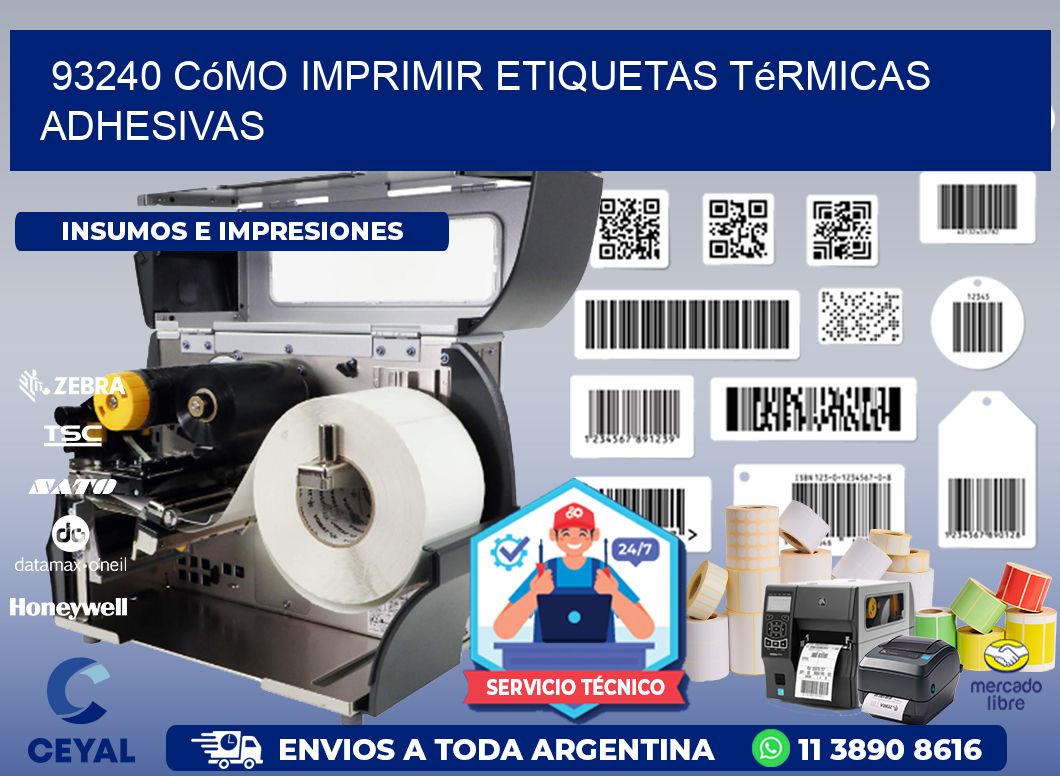 93240 cómo imprimir etiquetas térmicas adhesivas