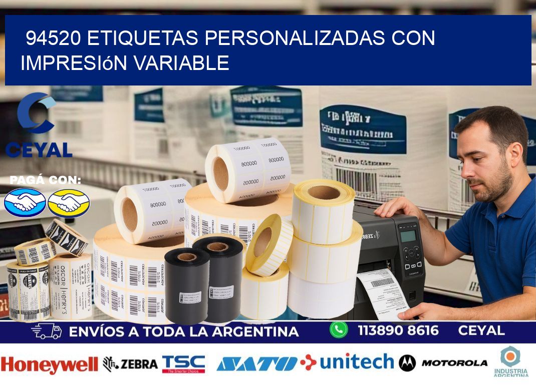 94520 etiquetas personalizadas con impresión variable
