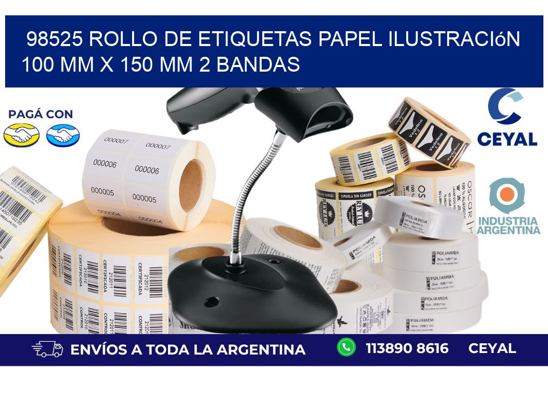 98525 Rollo de Etiquetas Papel Ilustración 100 mm x 150 mm 2 Bandas