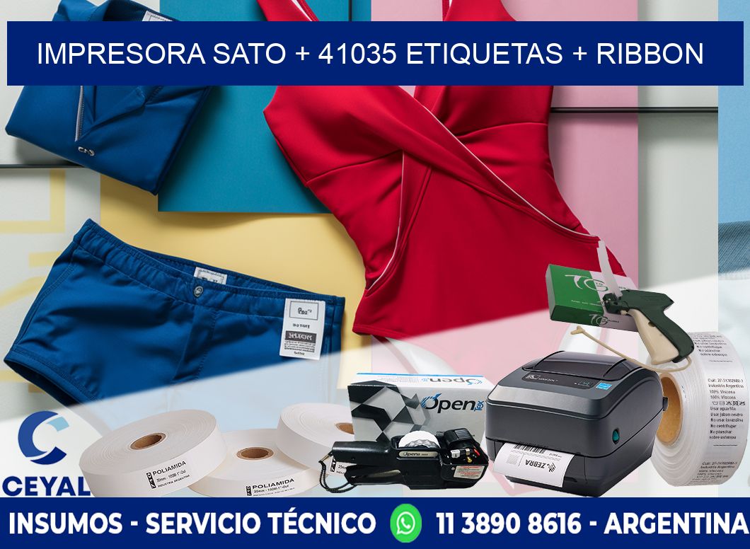 impresora SATO + 41035 etiquetas + ribbon