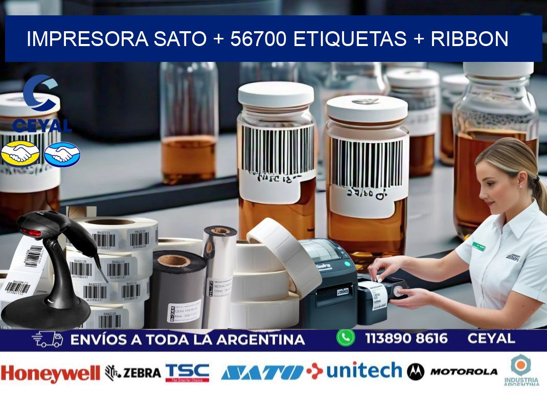 impresora SATO + 56700 etiquetas + ribbon