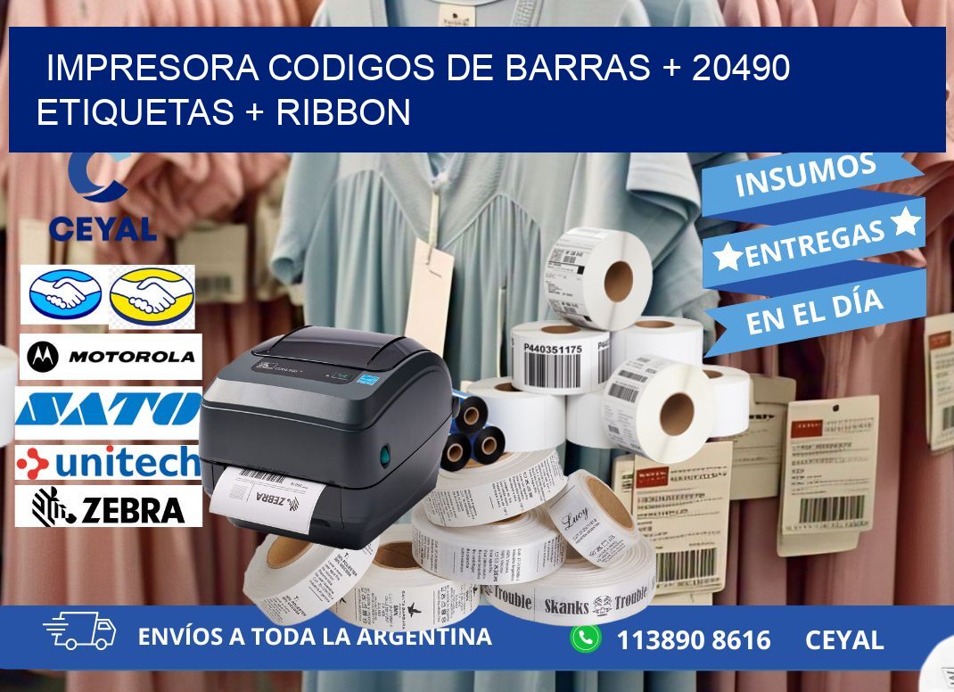 impresora codigos de barras + 20490 etiquetas + ribbon