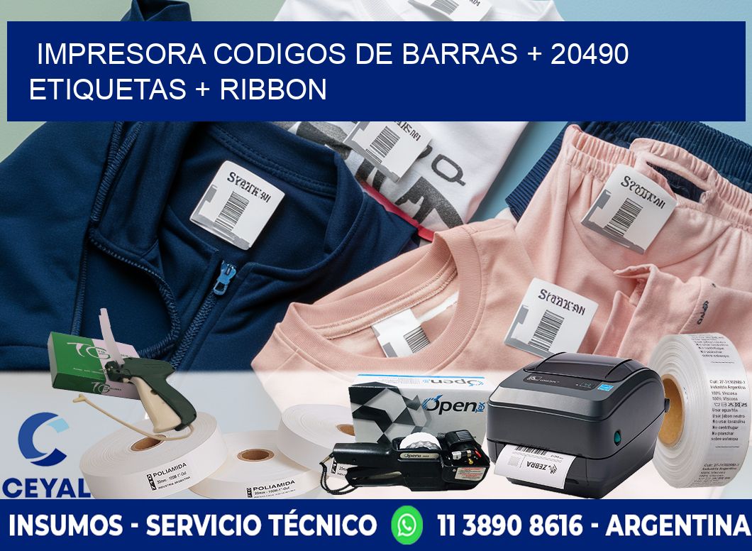 impresora codigos de barras + 20490 etiquetas + ribbon
