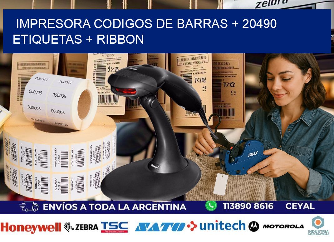 impresora codigos de barras + 20490 etiquetas + ribbon