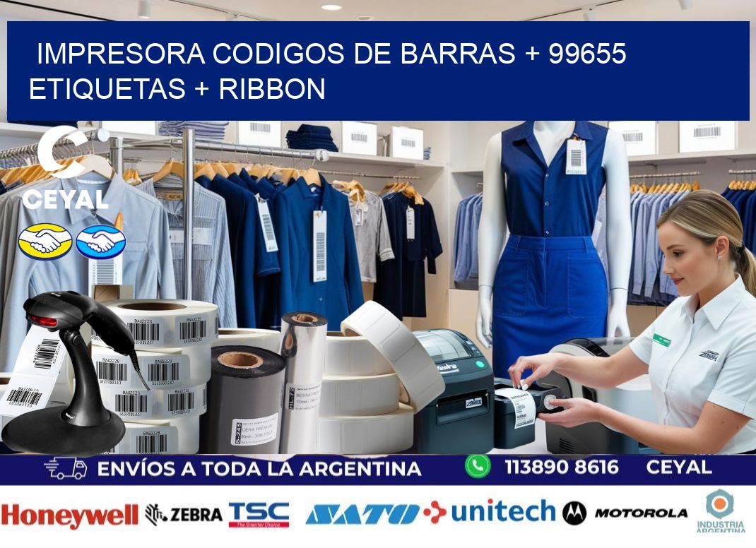 impresora codigos de barras + 99655 etiquetas + ribbon