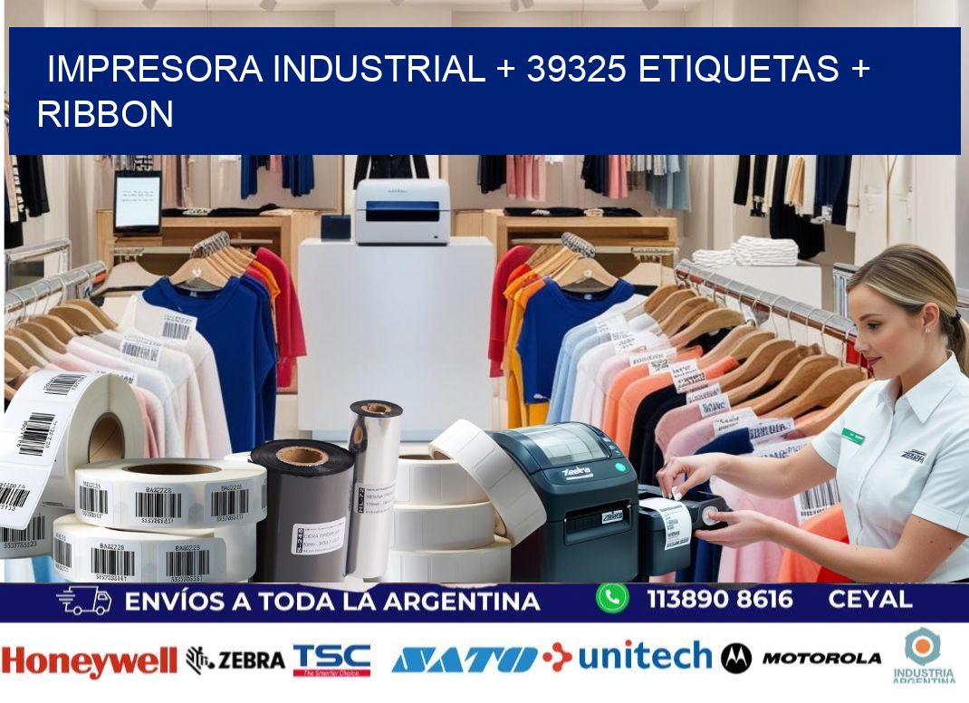 impresora industrial + 39325 etiquetas + ribbon