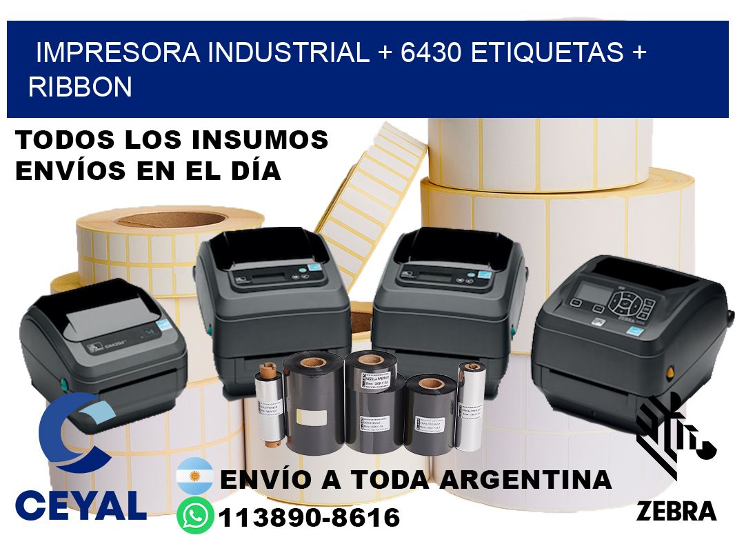 impresora industrial + 6430 etiquetas + ribbon