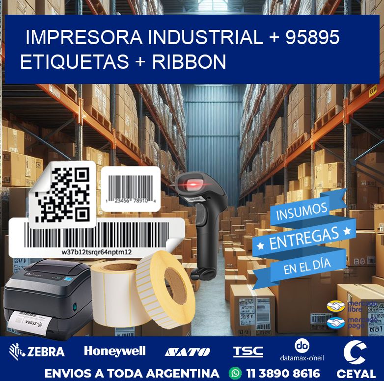 impresora industrial + 95895 etiquetas + ribbon