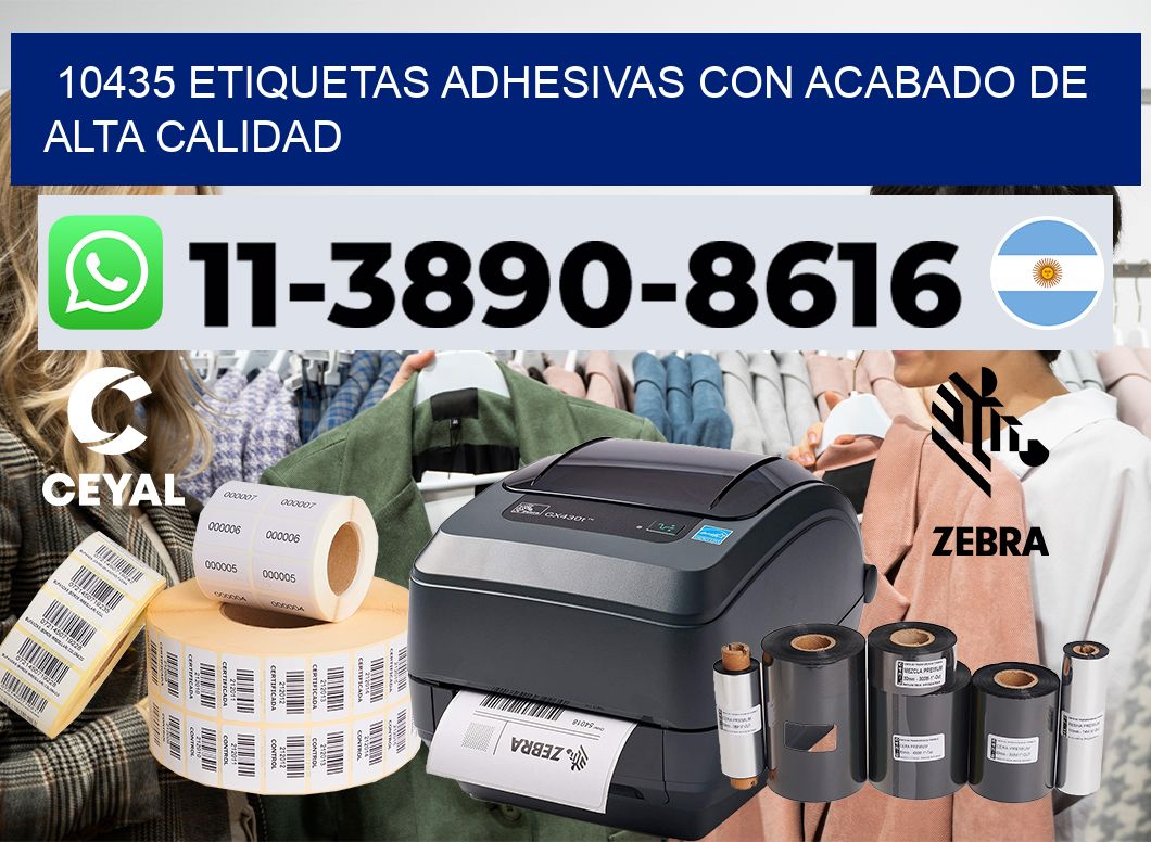 10435 Etiquetas adhesivas con acabado de alta calidad