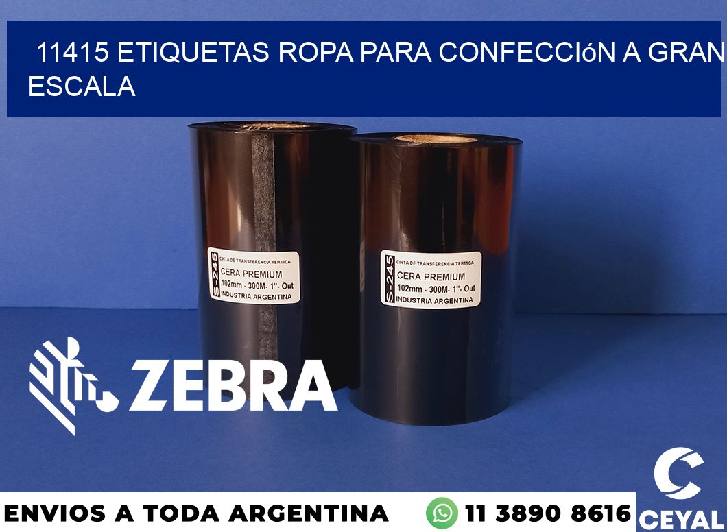11415 Etiquetas ropa para confección a gran escala