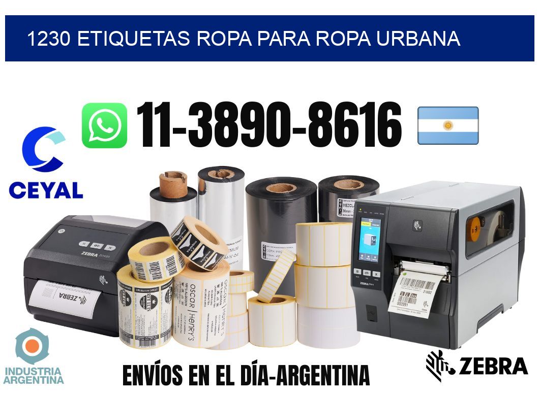 1230 Etiquetas ropa para ropa urbana