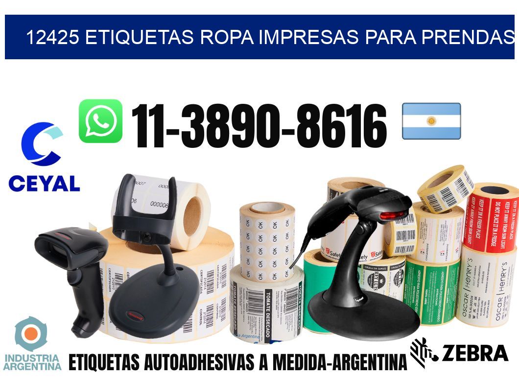 12425 Etiquetas ropa impresas para prendas