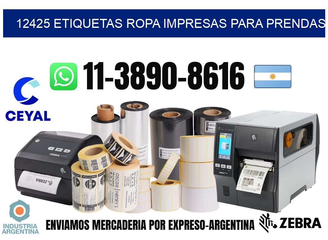 12425 Etiquetas ropa impresas para prendas