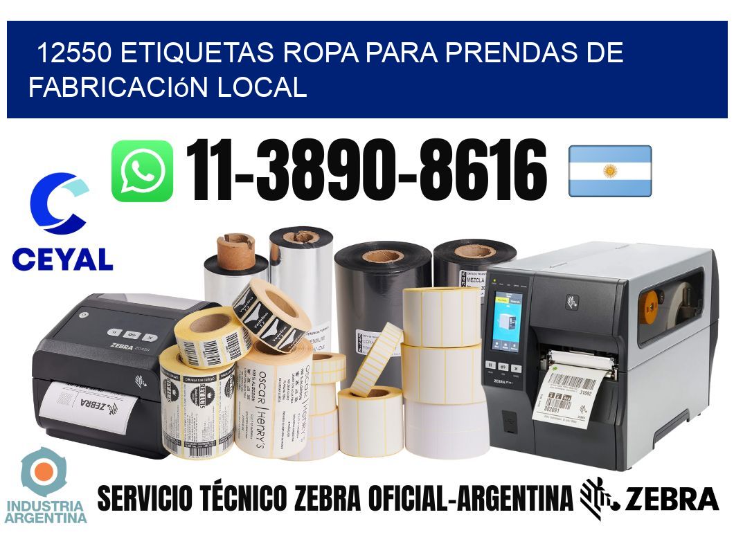 12550 Etiquetas ropa para prendas de fabricación local