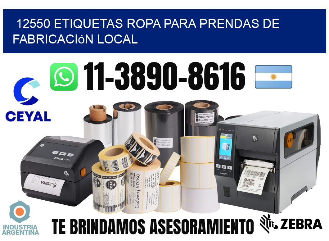 12550 Etiquetas ropa para prendas de fabricación local