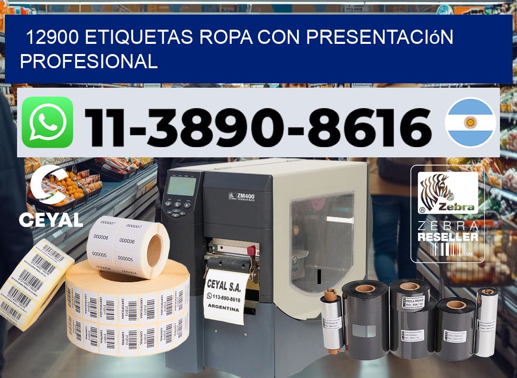 12900 Etiquetas ropa con presentación profesional