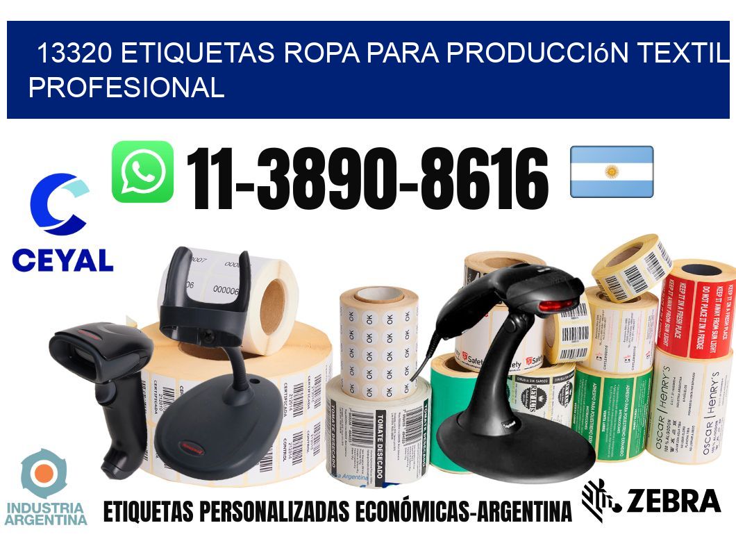 13320 Etiquetas ropa para producción textil profesional