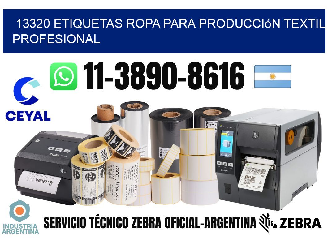 13320 Etiquetas ropa para producción textil profesional