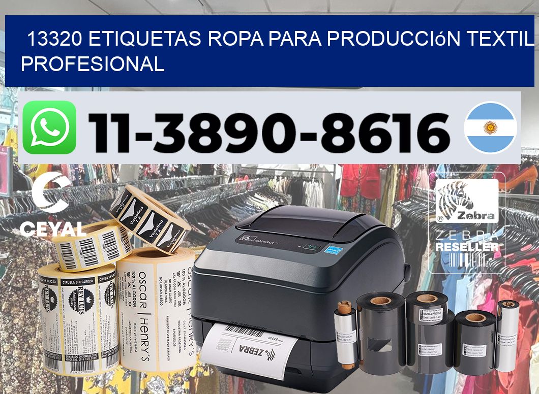 13320 Etiquetas ropa para producción textil profesional