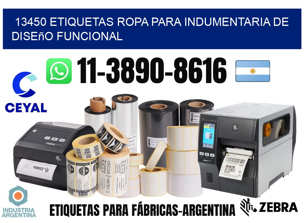 13450 Etiquetas ropa para indumentaria de diseño funcional