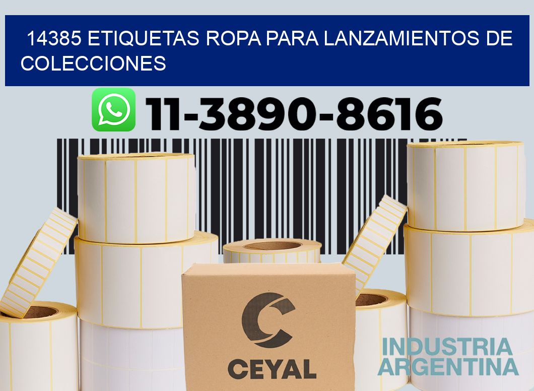 14385 Etiquetas ropa para lanzamientos de colecciones