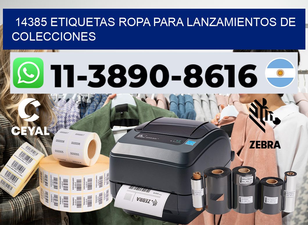 14385 Etiquetas ropa para lanzamientos de colecciones