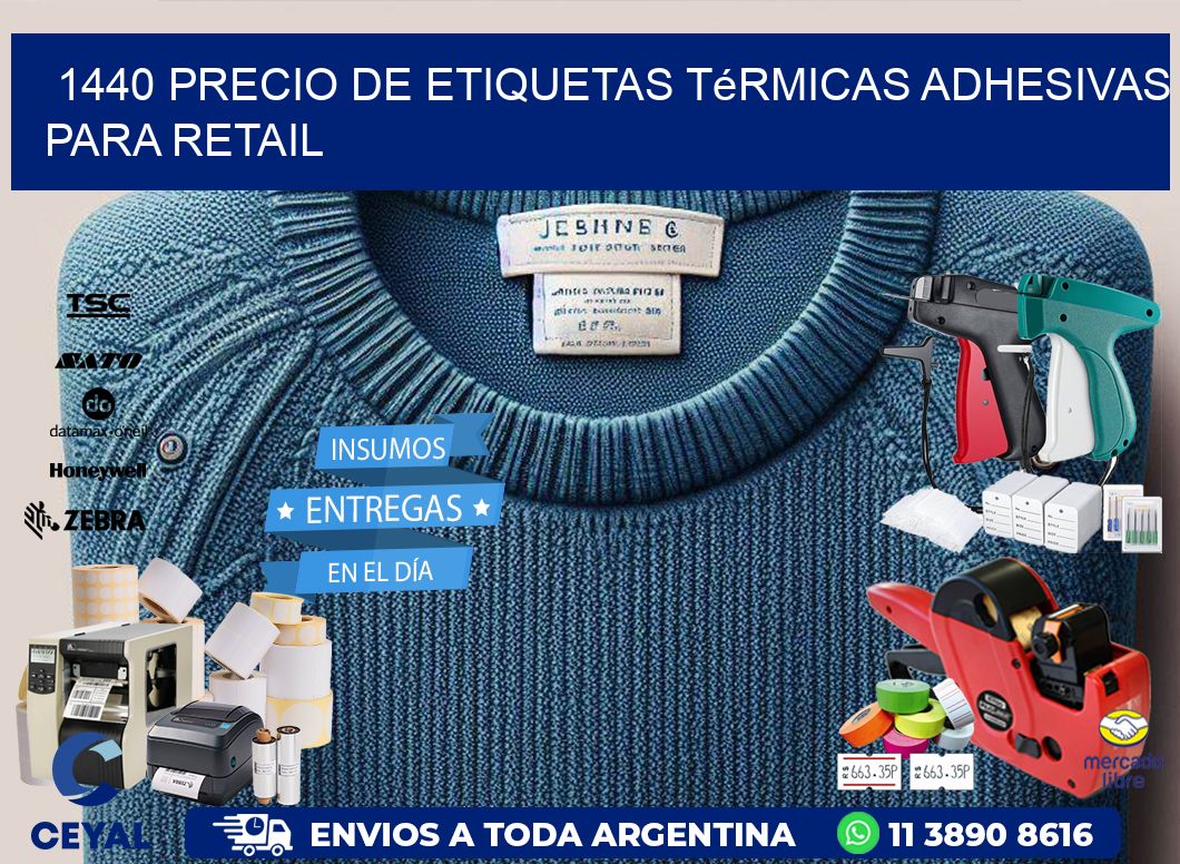 1440 precio de etiquetas térmicas adhesivas para retail