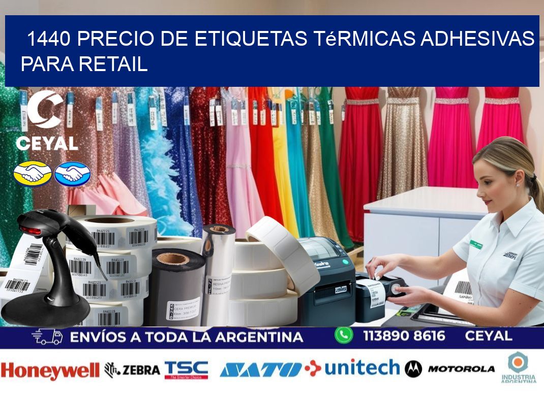 1440 precio de etiquetas térmicas adhesivas para retail