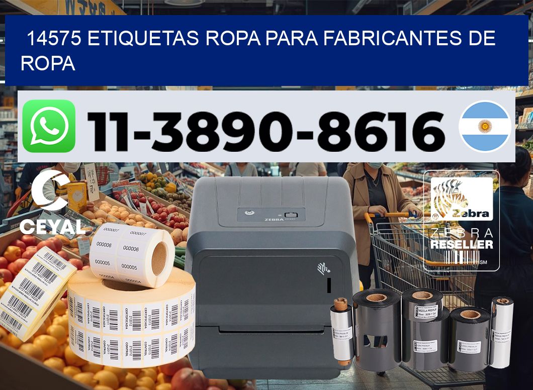 14575 Etiquetas ropa para fabricantes de ropa