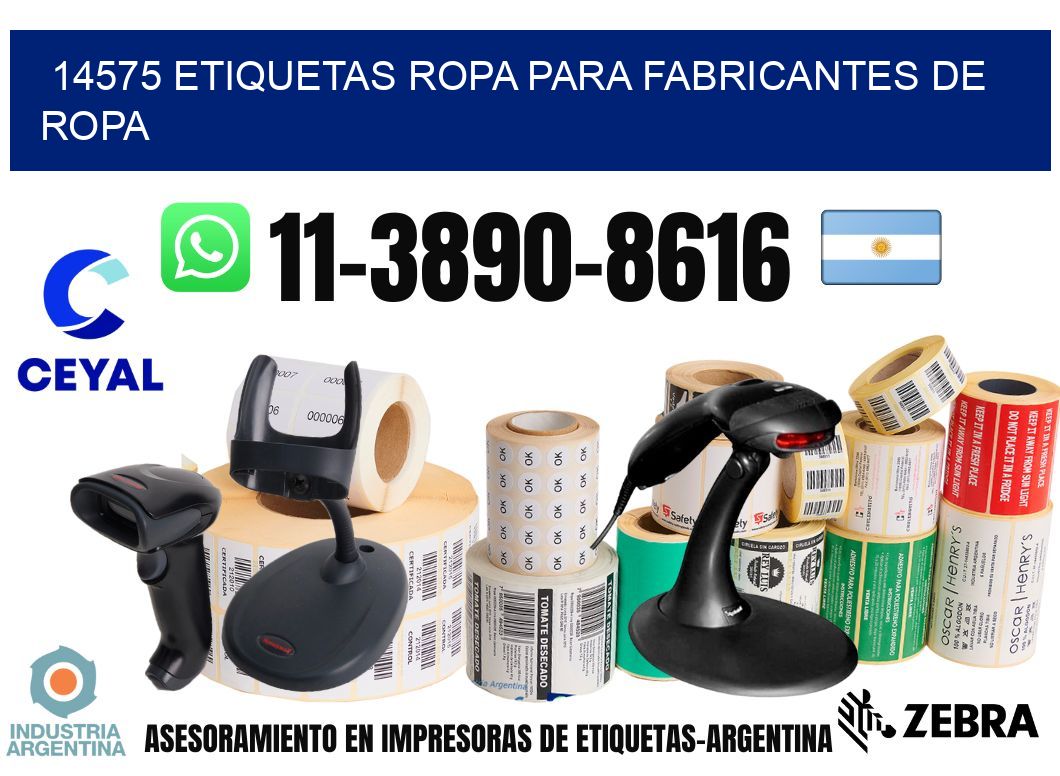 14575 Etiquetas ropa para fabricantes de ropa