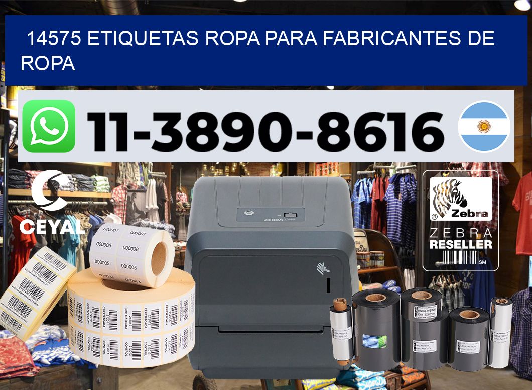 14575 Etiquetas ropa para fabricantes de ropa