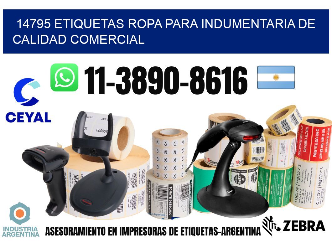 14795 Etiquetas ropa para indumentaria de calidad comercial