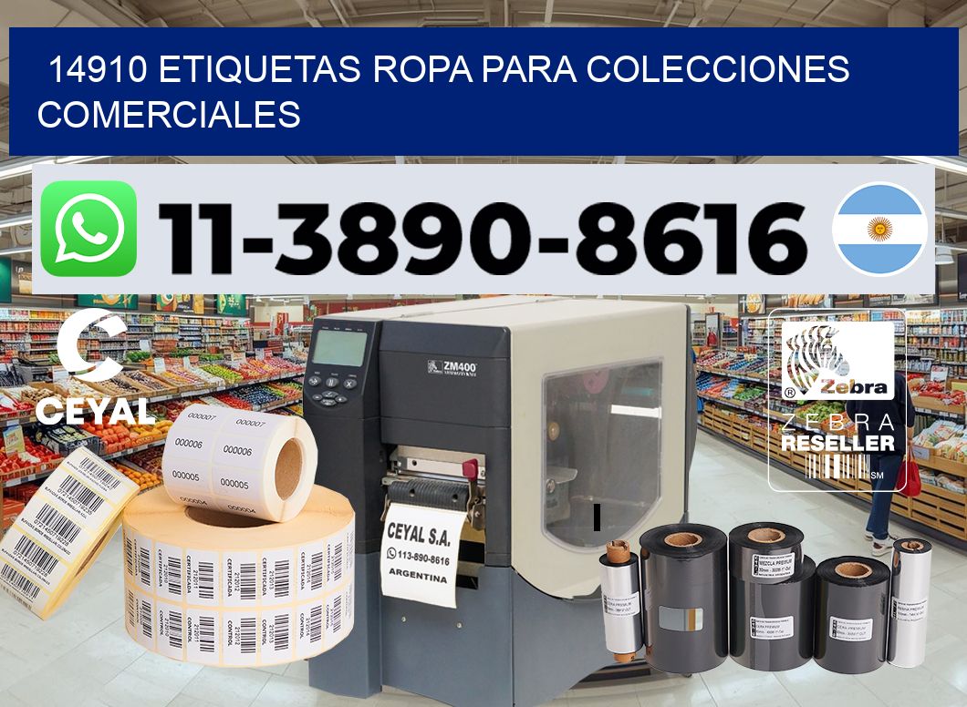 14910 Etiquetas ropa para colecciones comerciales